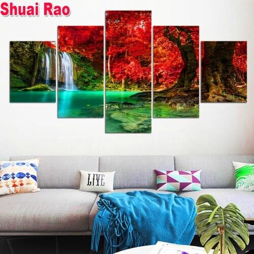 DIY Round Square Diamond Embroidery 5 Panel,Shiva Hindu God Figure Full Rhinestone Diamond Painting Cross Stitch,Needlework Art