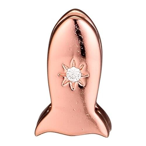 Genuine 925 Sterling Silver Rose Space Ship Clip Charms Fits Reflexions Charm Bracelet Beads DIY Jewelry Making 2020 New