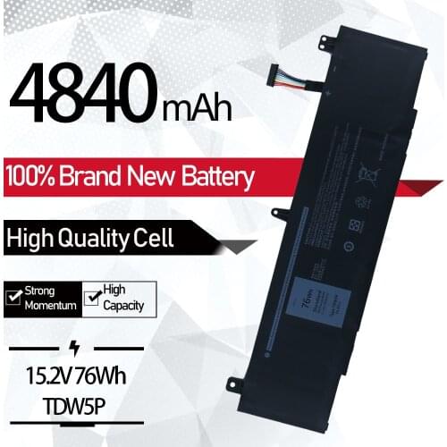 New 15.2V 76Wh TDW5P JFWX7 04RRR3 0V9XD7 4RRR3 P81G P81G001 For DELL Alienware 13 R3 ALW13C-1738 2508 2718 2738 2838