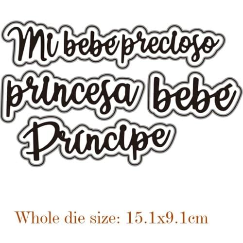 Spainish Words Collection Die Cuts Scrapbooking Stencil Template for DIY Embossing Paper Photos Album Gift Cards Making Dies New