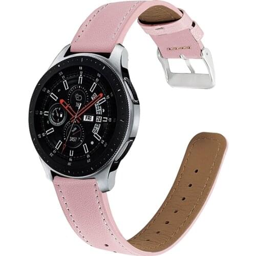 20mm Leather Strap for Samsung Galaxy Watch 3 Band 41mm 42mm Active 2 Bracelet for Garmin Vivoactive 3/Venu/SQ/Vivomove HR Belt