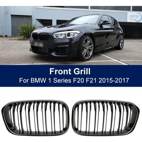 Car Front Bumper Grilles Kidney Racing Grill For BMW 1 Series F20 F21 LCI 120i 2015-2017 Double Slat Replacement Grille