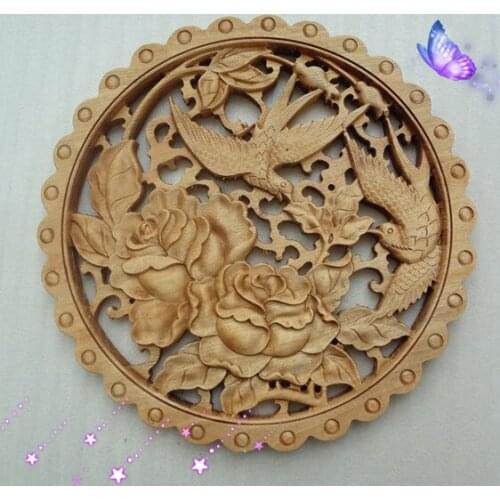 Wood carving handicrafts, camphor wood carving Animals and flowers,Chinese interior and exterior decoration supplies(A190)