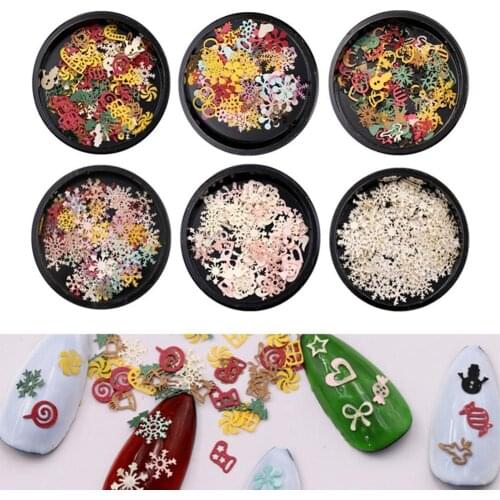 Fashion Nail Sticker Christmas Theme Snowflake Xmas Tree Glitter Nail Art Stickers Manicure Decal DIY Nail Sticker