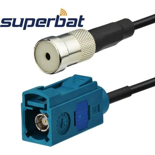 Superbat DAB/DAB+ FM AM Car Digital Radio Aerial Antenna Converter ISO to Fakra Z Adapter Cable 10cm for Auto DAB