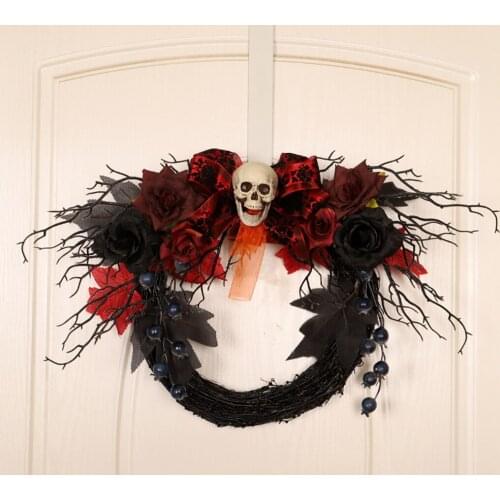 Skull Head Decorations Unique Halloween Decorations Front Door Window Wreath for Home Party Garden