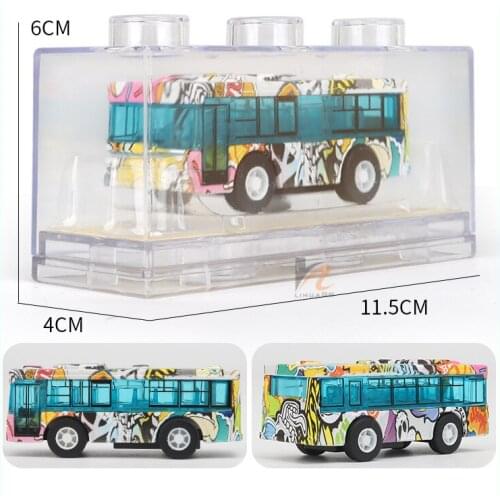 Childrens toys Variety modeling building block storage box alloy pull back camouflage small bus model palm treasure car
