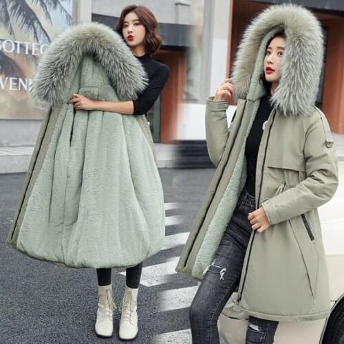 Women X-long Removable Wool Liner Jacket 2022 Winter Parkas With Fur Collar Hooded Oversized Thick Chaquetas Mujer