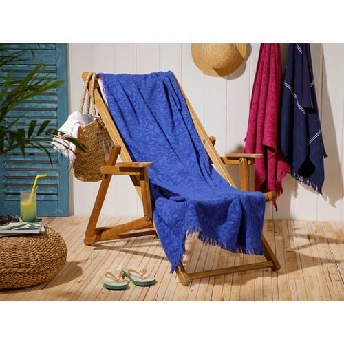 English Home Chic Damask Jacquard Beach Towel 80x150 cm Royal