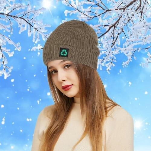 Outdoor Winter Adult Neutral Keep Warm Printing Hats Plush Knitted Woolen Hat