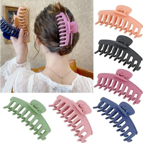 Hot 1PC Solid Large Hair Claws Elegant Acrylic Hairpins Barrette Crab Hair Clips Headwear for Women Girls Hair Accessories Gift