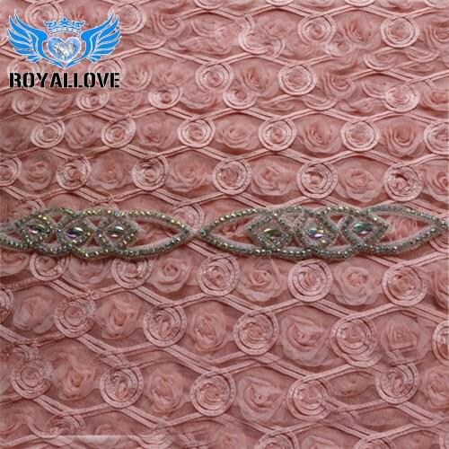 10 yards AB Stone Beaded Crystal Trim Wedding Sash Belt bridal crystal trim crystal beaded wedding belt DIY Iron On Trimmings