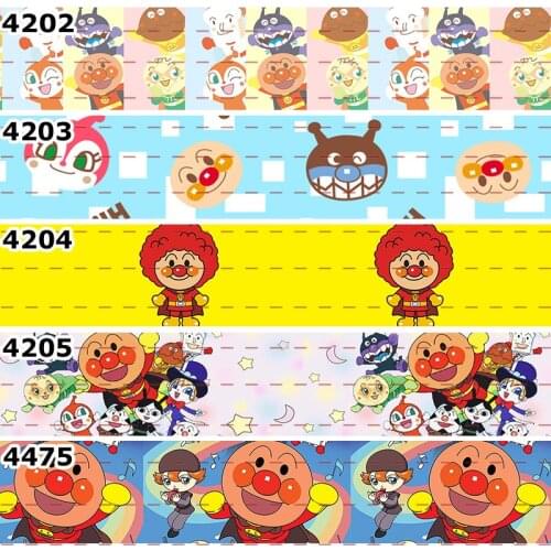 10yards - Different Sizes - Fashionable Cartoon Characters Style Printed Grosgrain Ribbon Hair Accessories