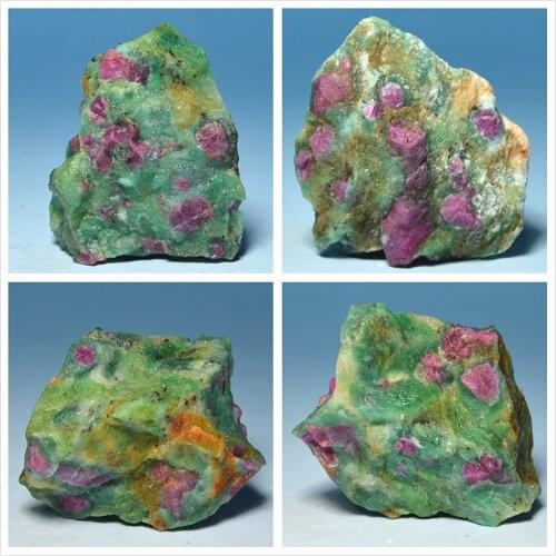 3-4cm green natural ruby mica symbiotic ore mineral crystal stone pendant diy teaching specimens