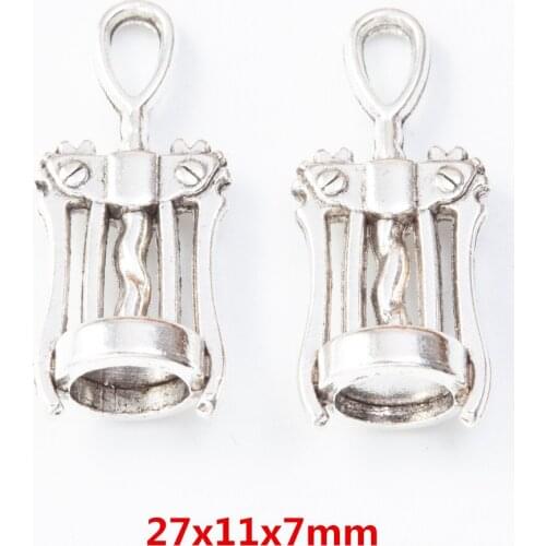 35 pieces of retro metal zinc alloy Corkscrew pendant for DIY handmade jewelry necklace making 7977