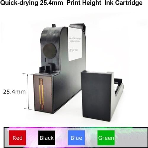 45ML Printer Ink Cartridge Quick-drying 25.4mm 1inch Print Height Black Red Blue Green Yellow Universal Handheld Inkjet Printer