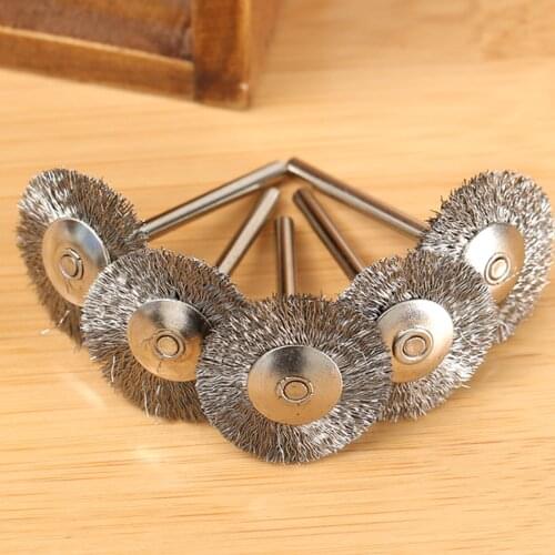 5Pcs 25mm Stainless Steel Wire Wheel Brushes For Drill Grinder Dremel Rotary Tools Polishing Brush For Removing Rust/ Corrosion