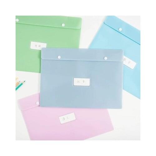 Simple Press Button Student Office archives Data bag Filing Products 5pcs free shipping