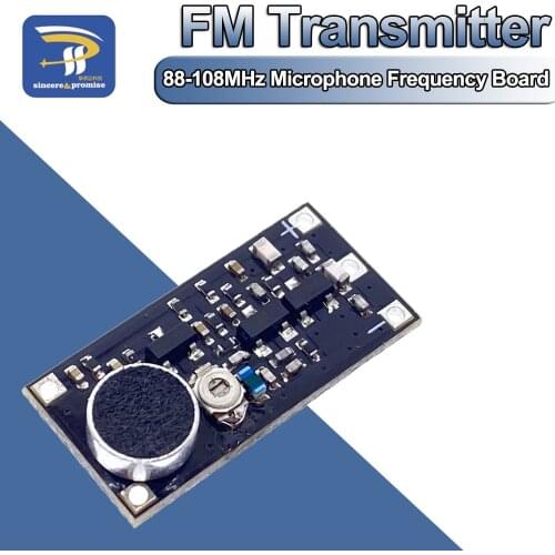 88-108MHz FM Transmitter Wireless Microphone Surveillance Frequency Board Module DC 2V-9V For Arduino Adjustable Capacitor