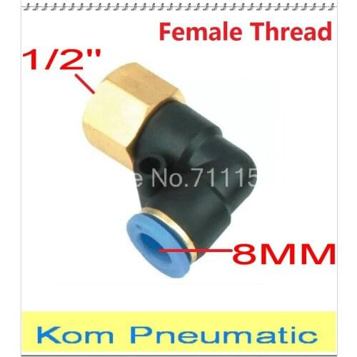 Fedex Free Shipping L Female Elbow PLF 8MM Tube Push in 1/2" Thread One Touch Air Fitting Joint Coupler Pipe Connect PLF 8-04