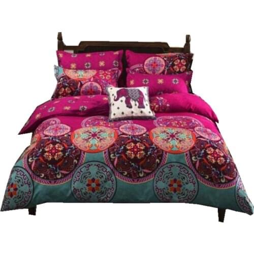 Bohemian 4 /3PCS3d bedding sets Sham Boho Mandala duvet cover set winter bedsheet queen king size Cotton folk-custom Bed set