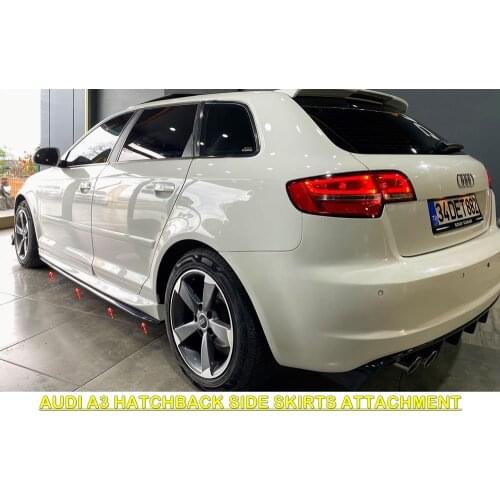 For Audi A3 8P Side Skirts Attachment 2008-2012 Sill Trim Car Styling Auto Universal Spoiler Mud Flaps Spilitter Diffüser Bumper