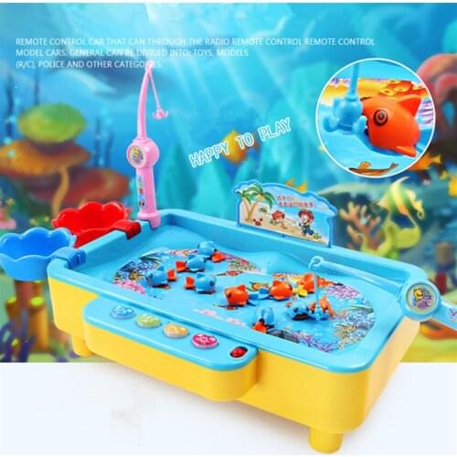 Childrens 14pcs/Set Electric Magnetic Fishing Toy With Music And Light Educational Toys Interactive Toys Game Funny Toys