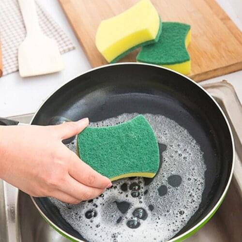 Double-sided Decontamination Cleaning Dishwashing Sponge Kitchen Nano Clean Rub Pot Rust Focal Stains Sponge Removing Kit