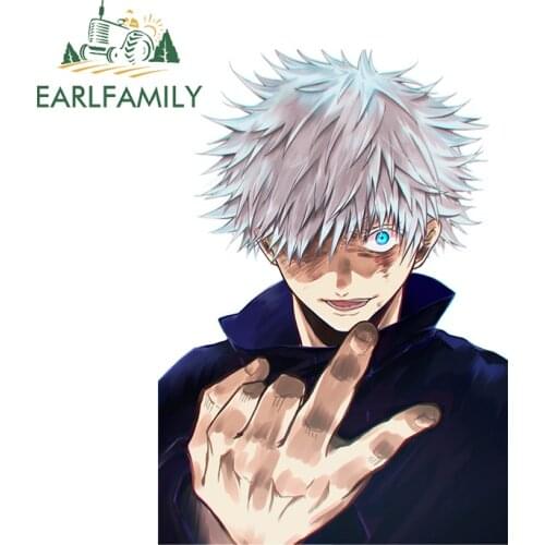 EARLFAMILY 13cm x 9.2cm For Gojo Satoru Funny Car Stickers Vinyl Decal Personality Creative Sticker Interesting Car Styling