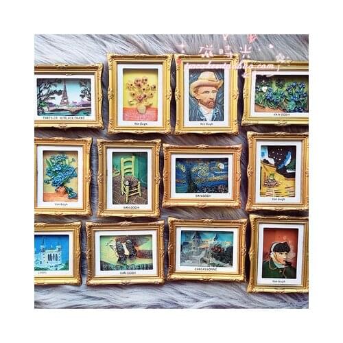 European van gogh painting world landscape frame refrigerator tape fridge magnet decoration
