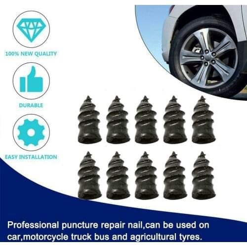 10pcs Car Vacuum Tire Repair Nail Tubeless Rubber Puncture Repair Nails Motorcycle Truck Bicycle Bike Self-Service Tire Repair