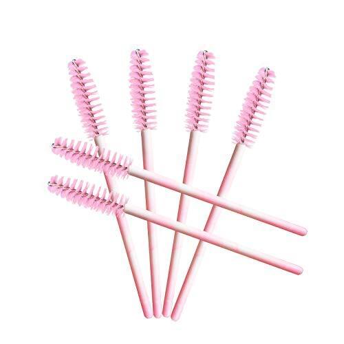 Makeup Brushes 200pcs/Pack Disposable Eyelash Brushes Lash Extension Mascara Applicator Wand Eyes Lip Cosmetics Brushes Pink