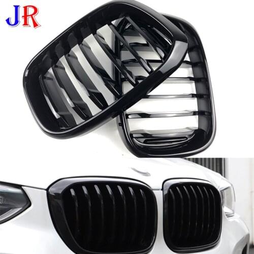 Cool Front Bumper Racing Grille for BMW X3 G01 X4 G02 Grille X3 X4 XDrive20i XDrive30i ABS Gloss Black 2018 2019 Carbon Fiber
