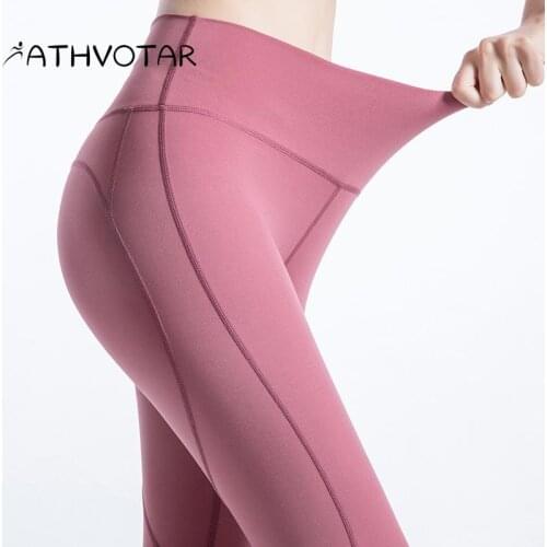 ATHVOTAR Tights Fitness Leggings Sexy High Waist Love Hip Hip Lift Running Sport Gym Clothing Quick Dry Nudity Yoga Women Pants