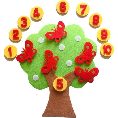 Montessori Materials Educational Learning Toy Weave Cloth Apple Tree Math Toy Kids Early Math Arithmetic Manual Teaching Aids