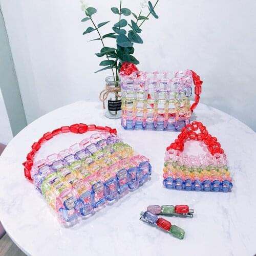 2021 Mini Pearl Bag Handmade Retro EVA Color Beaded Fashion Banquet Party Shoulder Bag Female Wedding Bag Luxury Lady Coin Purse