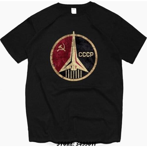 Cccp Russian Soviet Ussr Vinatge Tshirts Mens Plain T Shirts Premium Cotton Round Collar Leisure Tops & Tees Fast Ship