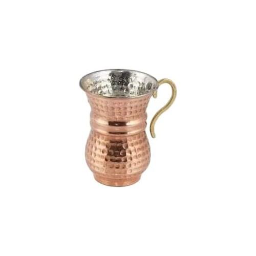 Copper Buttermilk Cup Maşrafa Traditional Handmade Cup Set Mug With Handle Cup Kitchen Presentation Stylish High Quality Bright