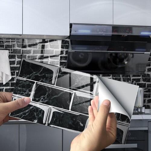 New Modern 3D Marble Tile Wall Stickers Living Room Bedroom Kitchen Bathroom Decoration Waterproof Self Adhesive Art Wallpaper