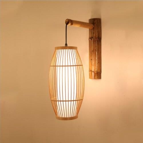 New Chinese Style Wall Lamp Chinese Style Hotel Corridor Bedroom Bedside Wall Lamp Living Room Dining Room Bamboo Wall Lamp