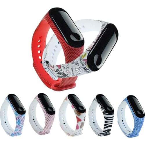 Colorful flowers for Xiaomi Mi Band 4 Strap Replacement Bracelet for mi band 3 4 Universal silicone wrist Strap for mi3 belt