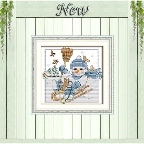 Christmas snowman cartoon diy painting counted print on the canvas DMC 11CT 14CT kits NKF Cross Stitch embroider needlework Sets