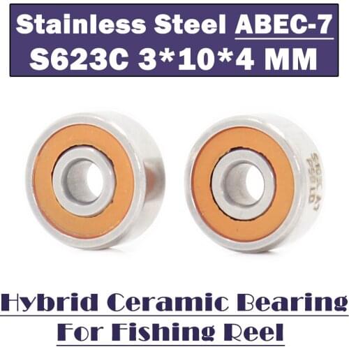 S623 2OS Bearing 3x10x4 mm CB ABEC7 Stainless Steel Hybrid Ceramic Bearing DRY Ocean Fishing Reels 623 Ball Bearings S623C