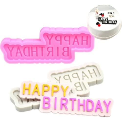 DIY Sugarcraft Silicone Mold Happy Birthday Shape Letter Chocolate Fondant Cake Decorating Tools Kitchen Baking Accessories