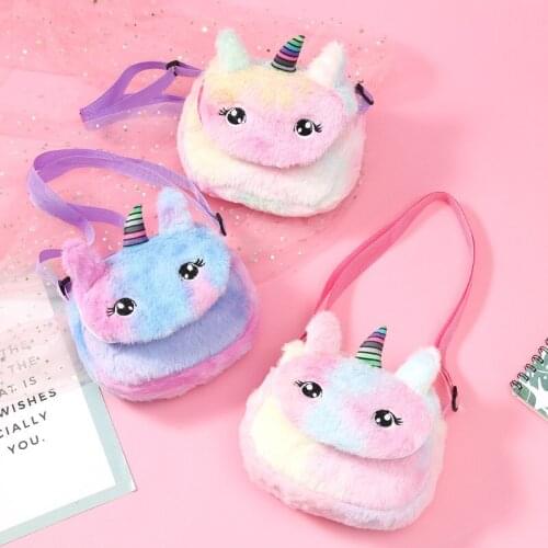 Lovely Plush Unicorn Waist Bag Plush Toy Kids Funny Pack Cartoon Plush Dolls Women Belt Bag Fashion Travel Phone Pouch Chest Bag