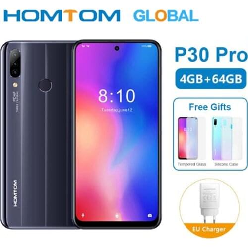 Global Version HOMTOM P30 Pro MT6763 Octa Core 4GB 64GB Smartphone 6.41Inch Android 9.0 Rear 13MP Triple Cameras Mobile Phone