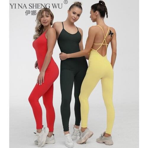 Sports Wear for Women Gym Legging Yoga Set Aerial Yoga Jumpsuit Body Training Fitness Backless Dance Jumpsuit Gym Yoga Clothes