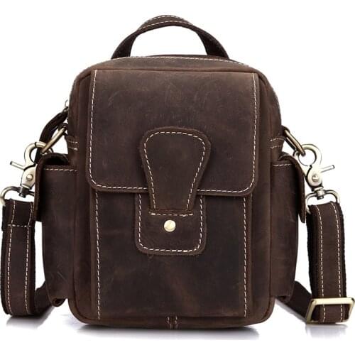 Multi-function man purse leisure crazy horse leather shoulder restoring ancient ways inclined shoulder bag head layer cowhide