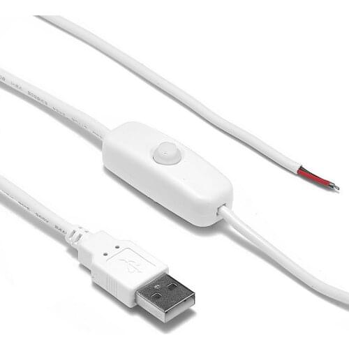 LED Rigid Strip USB Connector Cable ON/OFF Switch 1m/2m Electrical Wire 5V 12V USB Power Extension Cable For Lamp Bulb Light DIY