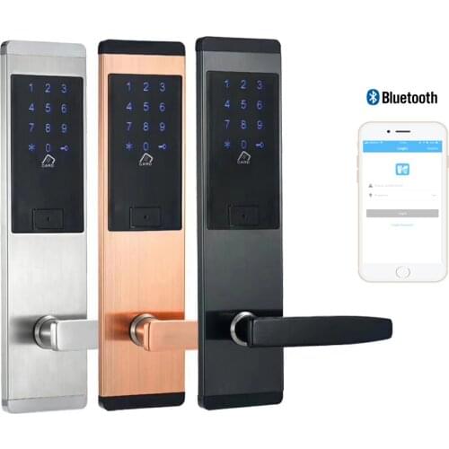 Smart Remote Bluetooth-compatibl Electronic Door lock with mechanical key APP control Door Lock Unlock With APP password IC card